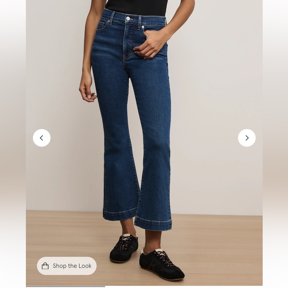 Veronica Beard Carson Kick Flare Jeans 25 Dark Wash High Rise Cropped Flare